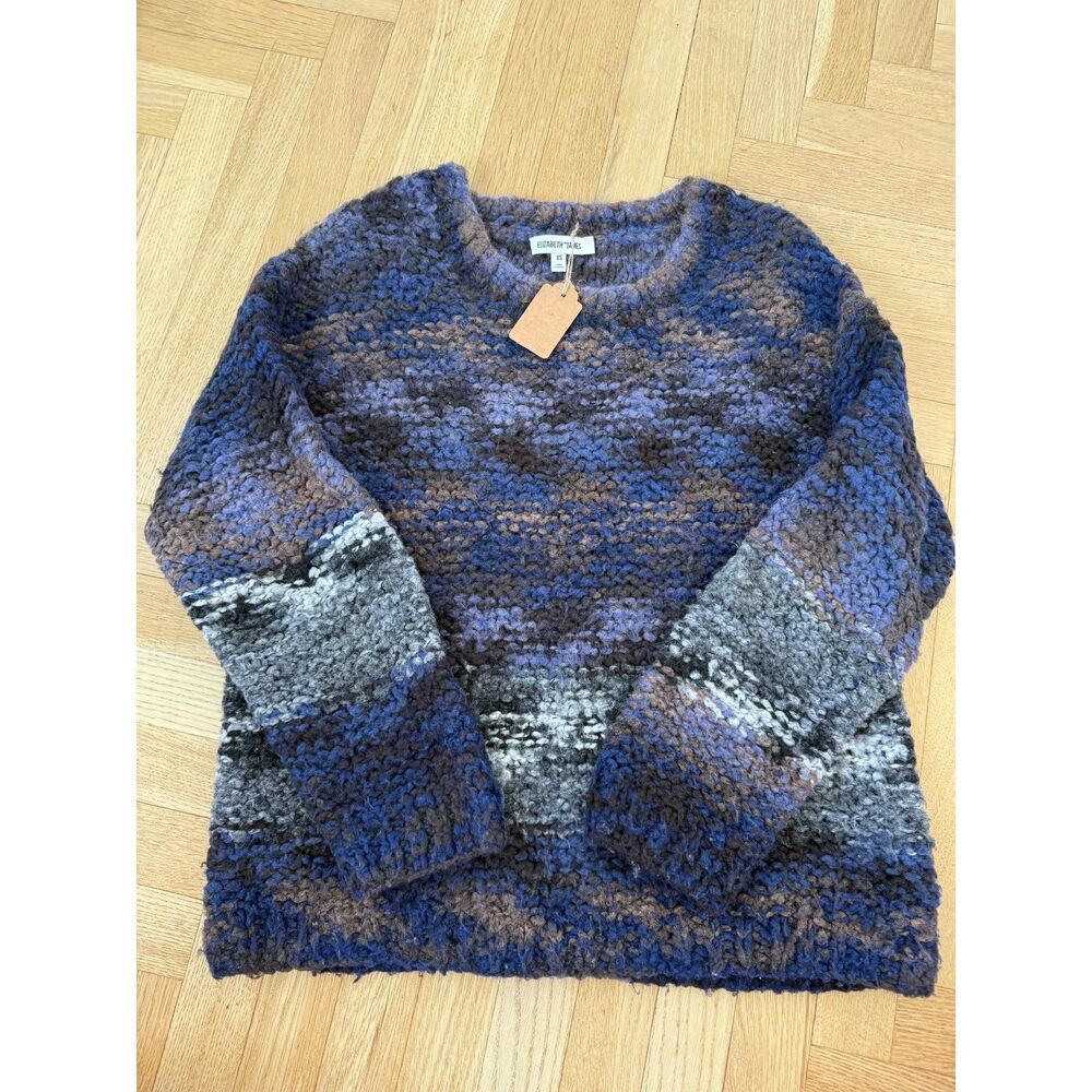 ELIZABETH & JAMES - Blue Pattern Wool Blend Sweater - XS